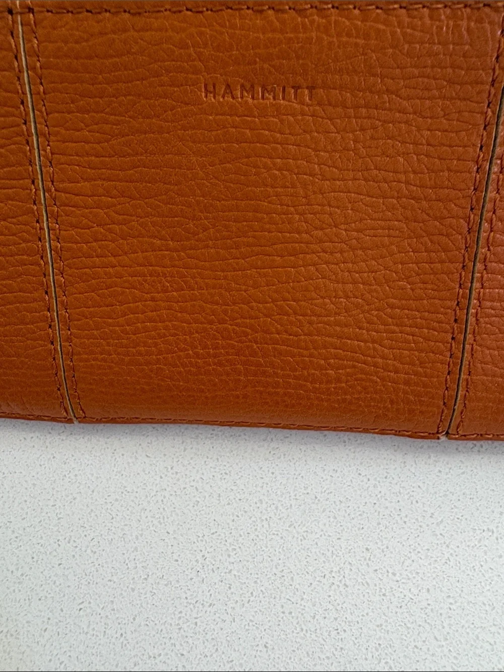 Hammitt 110 North Candlelight Orange Leather w/ Silver Rivets Wallet—Roomy! New